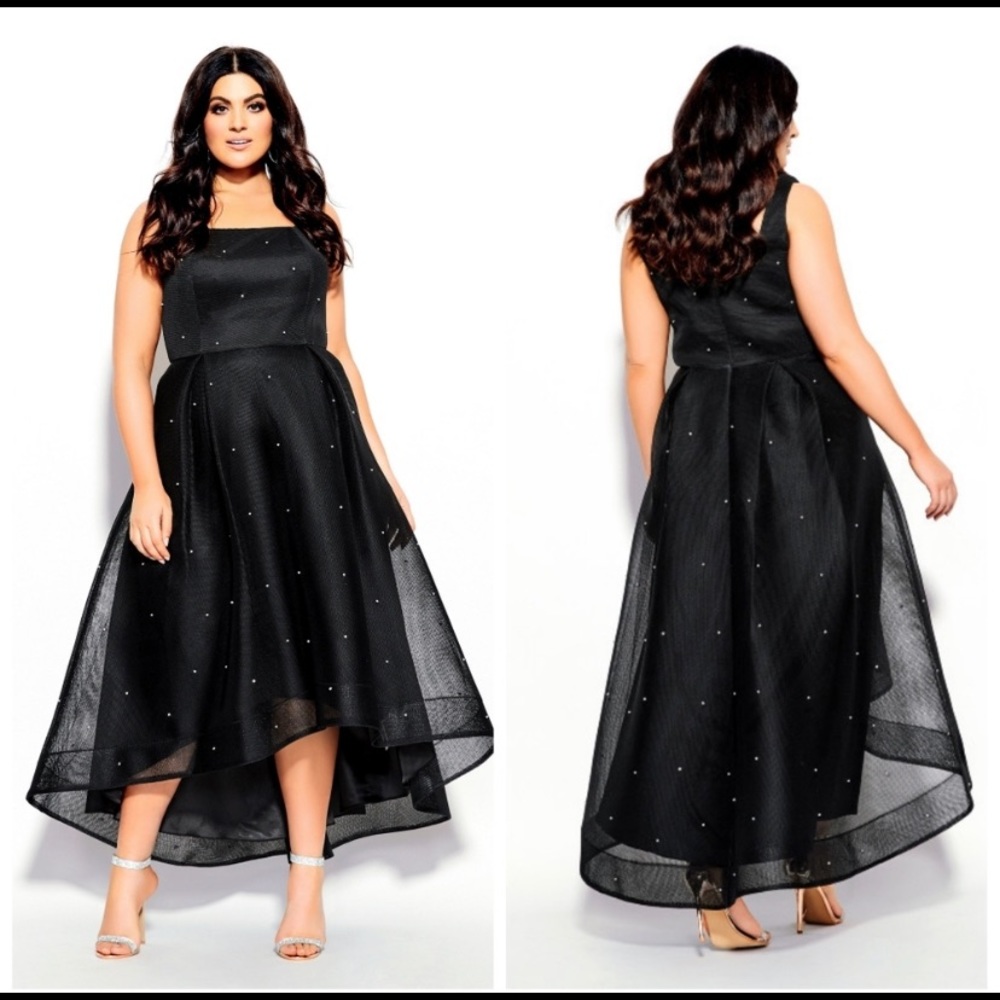 City Chic Dress w/ Rhinestone Embellishments